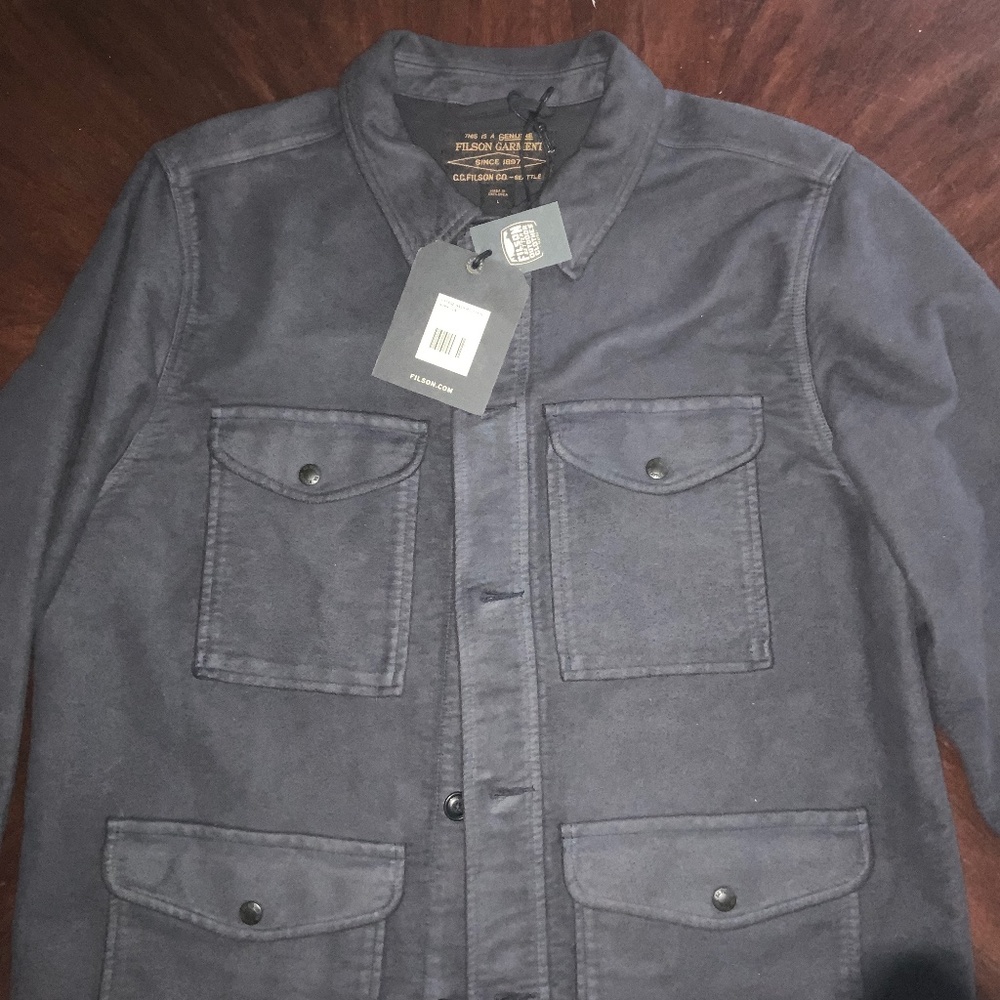 Filson Moleskin Work Coat Blue Size Large NWT